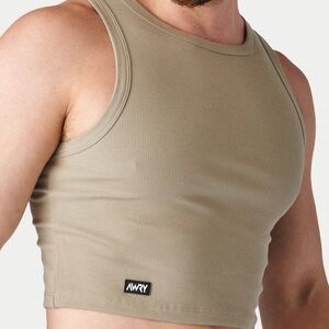 Awry RIBBED Crop Tank - Taupe